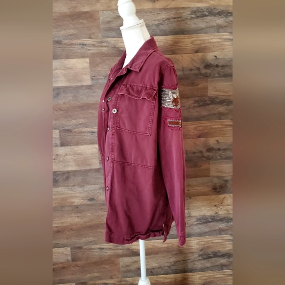 Free people beaded military jacket size L - Picture 4 of 10